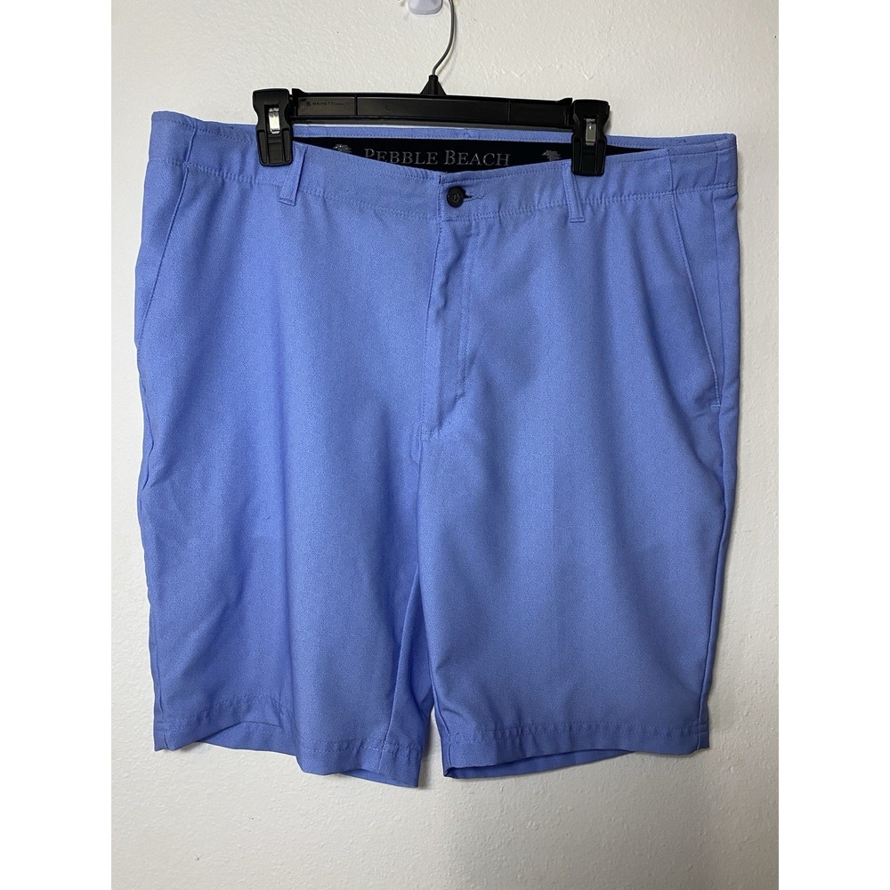 Pebble Beach Men's Athletic Golf Shorts Light Blue Size 38 Stretch Pockets